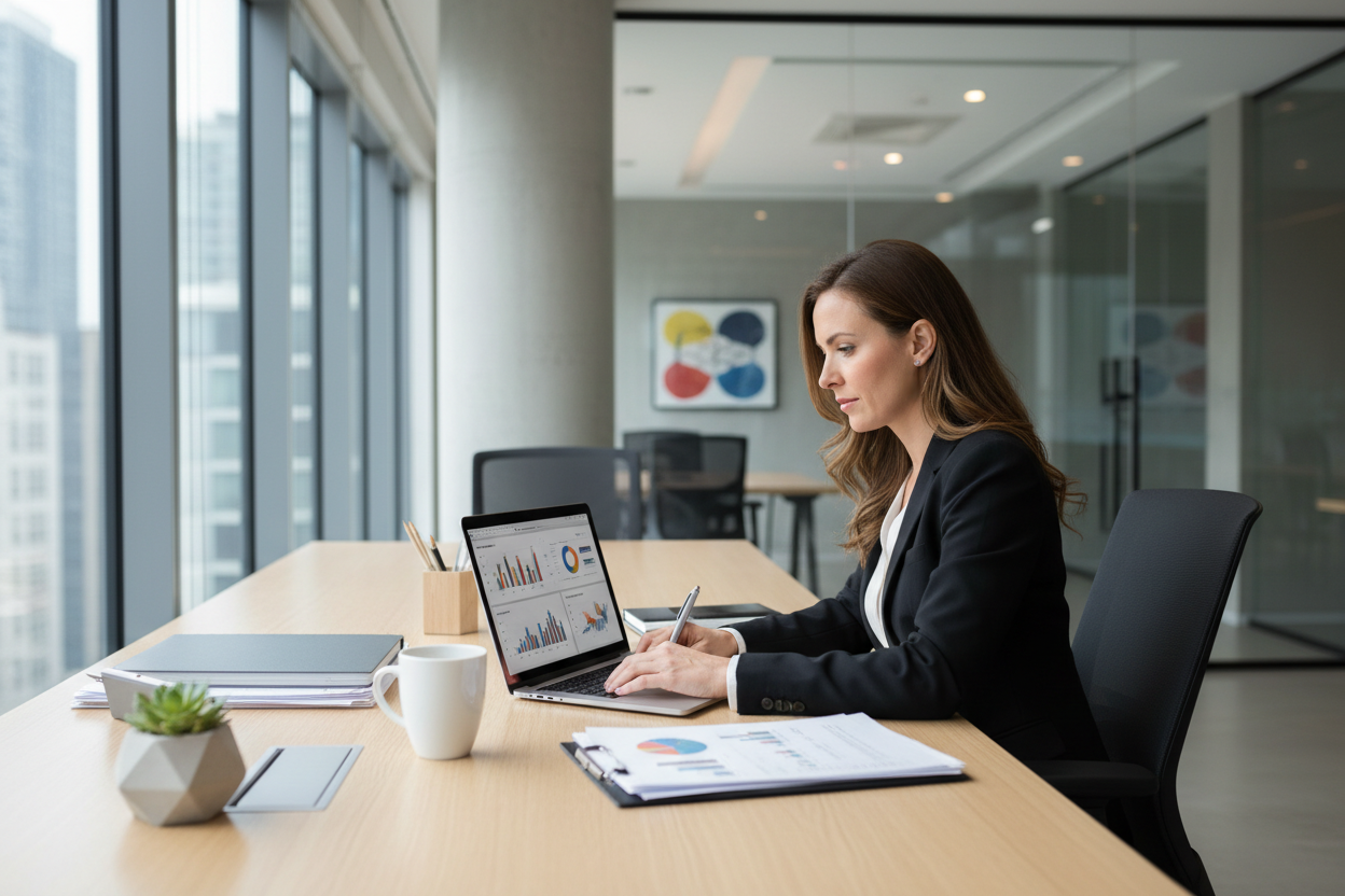 entrepreneur sur un bureau
